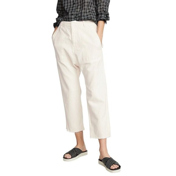 Nili Lotan Luna Pants, Size 4,  Eggshell-white, Cotton/Linen, NWT $355 - Picture 1 of 14